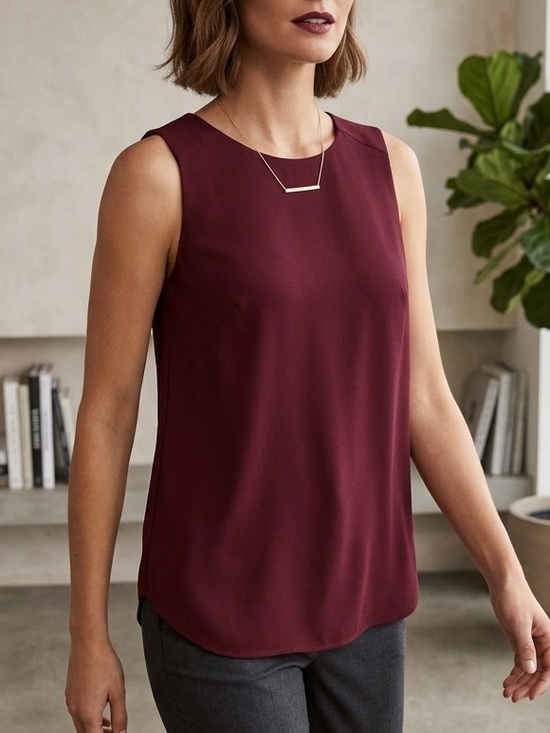 Ann Taylor Tops - NWT Ann Taylor Burgundy Sleeveless Tank Top – Size Small